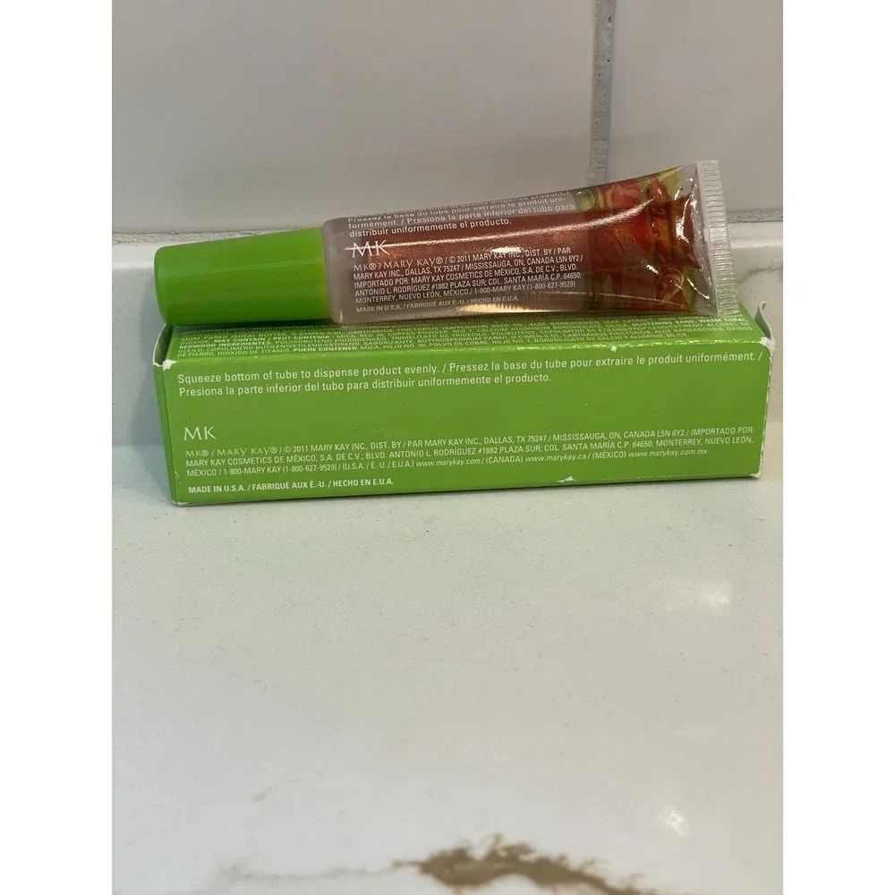 Mary‎ Kay Dual Lip Glaze Gloss Color Warm Coral Shimmer 0.4 fl oz/12 ml New